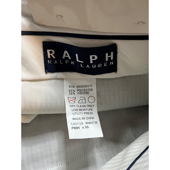 Ralph Lauren Men's Dress Pants 33X32 Polyester Viscose Brown Check - Picture 3 of 8